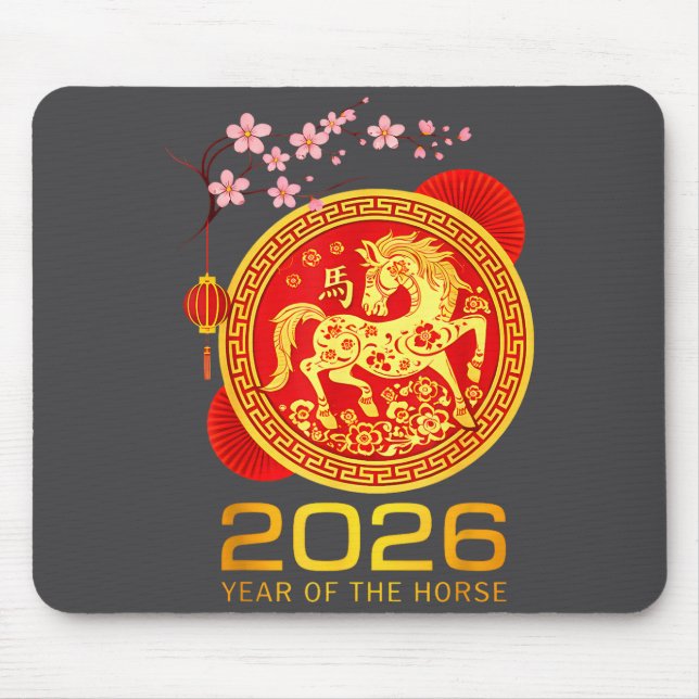 Chinese New Year 2026 Year Of The Horse Lunar New  Mouse Mat (Front)