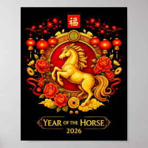 Chinese New Year 2026 Year Of The Horse Lunar New  Poster