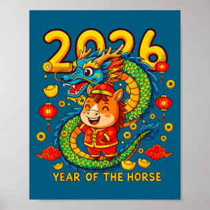 Chinese New Year 2026 Year Of The Horse Lunar New  Poster