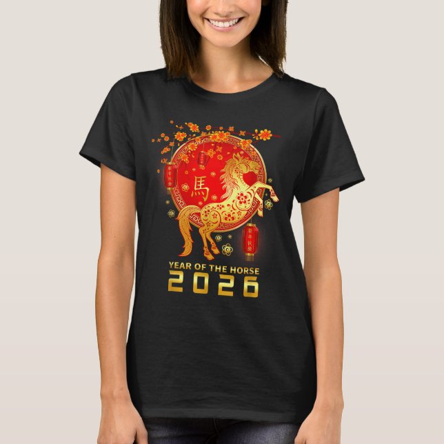 Chinese New Year 2026 Year Of The Horse Lunar New  T-Shirt (Front)