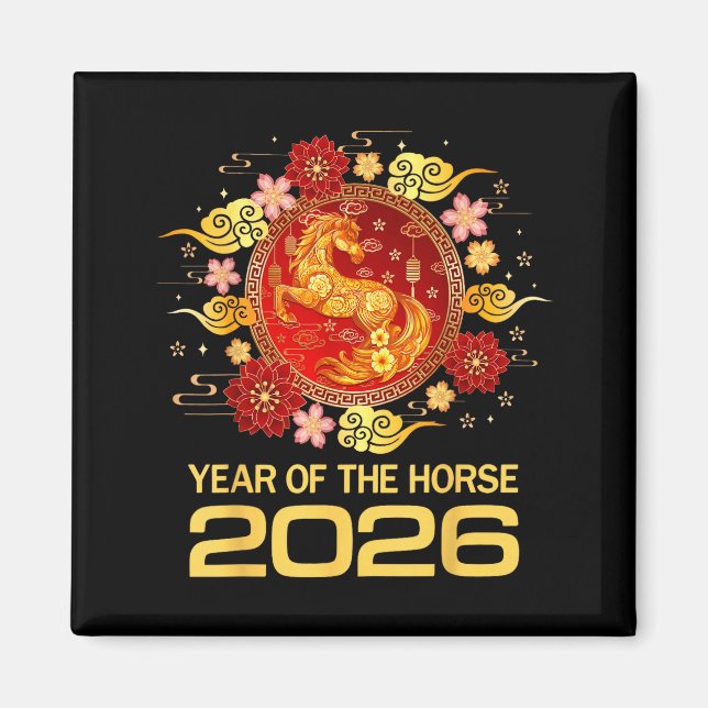 Chinese New Year 2026 Year Of The Horse  Magnet (Front)
