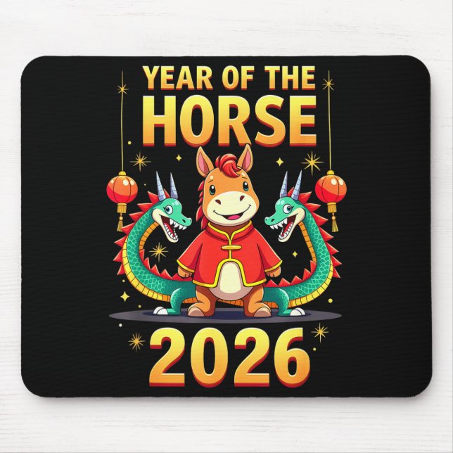 Chinese New Year 2026 Year Of The Horse  Mouse Mat (Front)