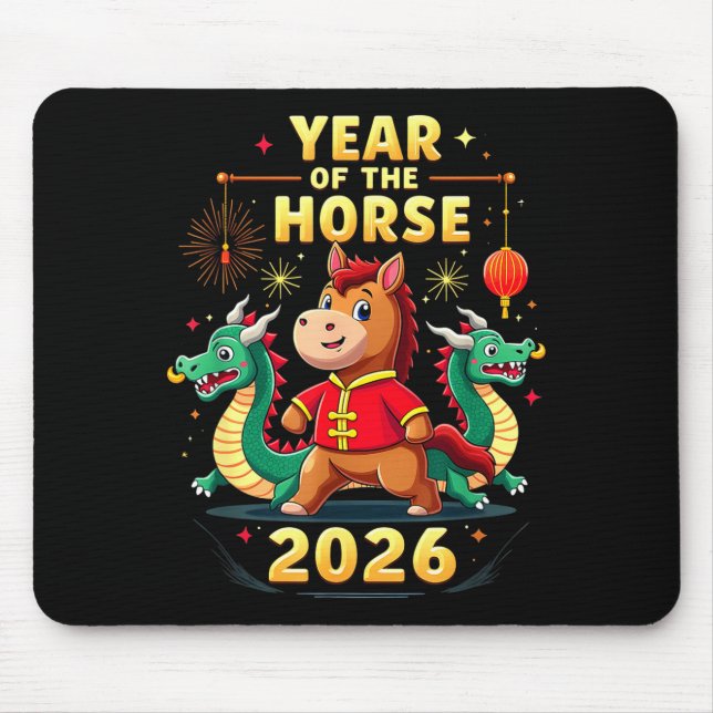 Chinese New Year 2026 Year Of The Horse  Mouse Mat (Front)