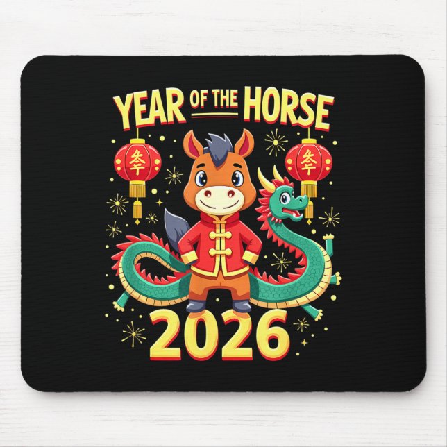 Chinese New Year 2026 Year Of The Horse  Mouse Mat (Front)
