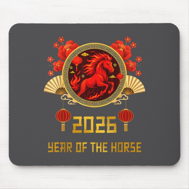 Chinese New Year 2026 Year Of The Horse  Mouse Mat (Front)