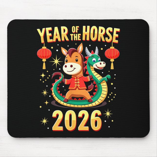 Chinese New Year 2026 Year Of The Horse  Mouse Mat (Front)