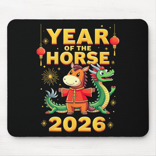 Chinese New Year 2026 Year Of The Horse  Mouse Mat (Front)