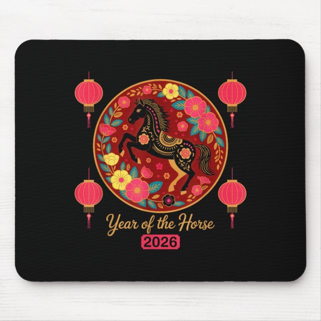 Chinese New Year 2026 Year Of-the Horse  Mouse Mat (Front)