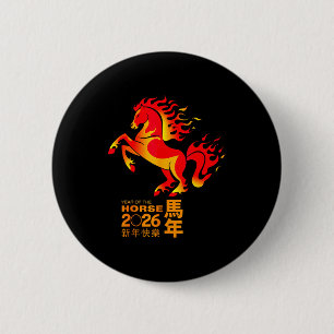 Chinese New Year 2026 Year Of The Horse New Year's 6 Cm Round Badge