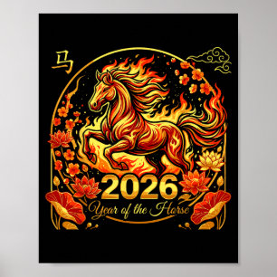 Chinese new year 2026 year of the horse poster