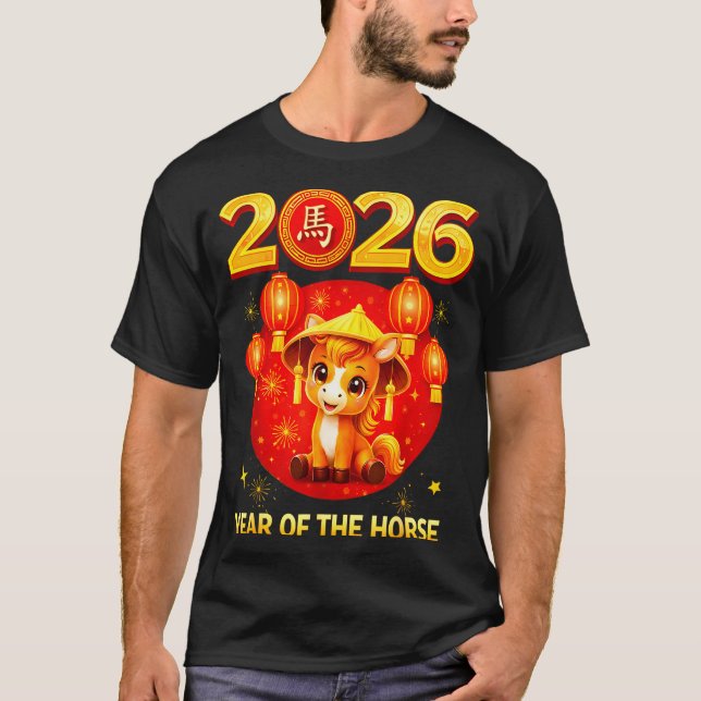 Chinese New Year 2026 Year Of The Horse  T-Shirt (Front)