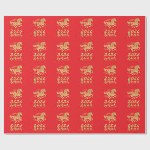 Chinese New Year 2026 Year of the Horse Wrapping Paper
