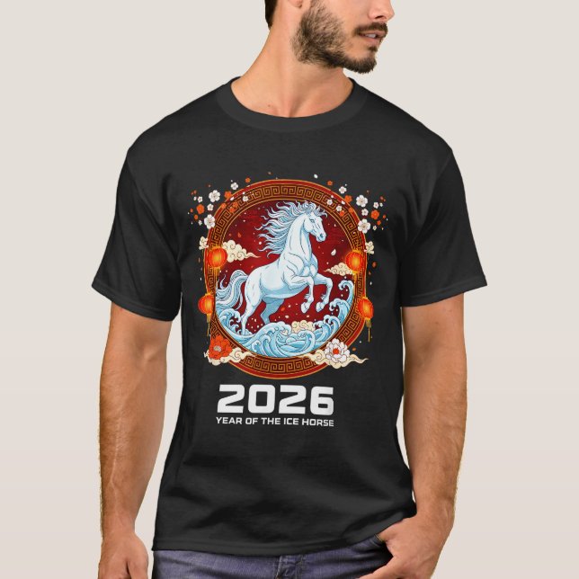 Chinese New Year 2026 Year Of The Ice Horse  T-Shirt (Front)
