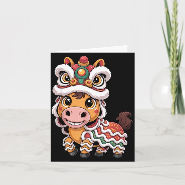 Chinese New Year 2026 Year Of The Kawaii Horse Lio Card (Front)
