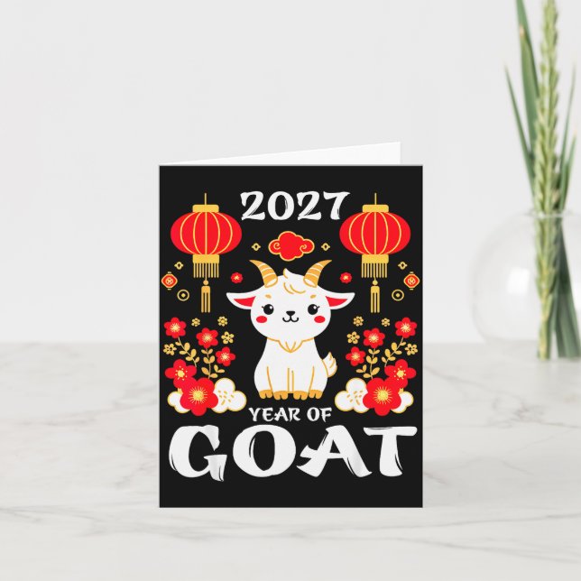 Chinese New Year 2027 Year Of The Goat 2027 New Ye Card (Front)