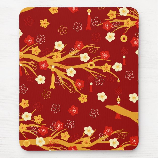 Chinese New Year Branches and Tassels  Mouse Mat (Front)