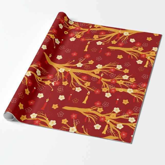 Chinese New Year Branches and Tassels Paper (Unrolled)