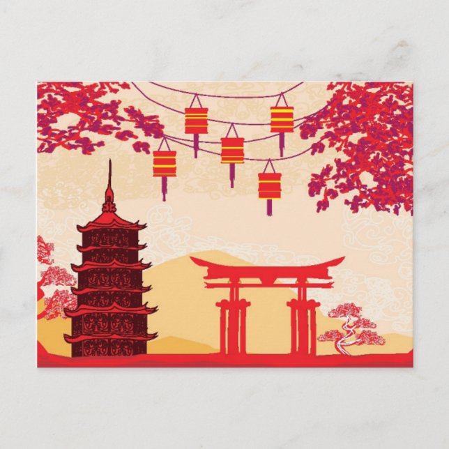 Chinese New Year Card - Traditional Lanterns (Front)