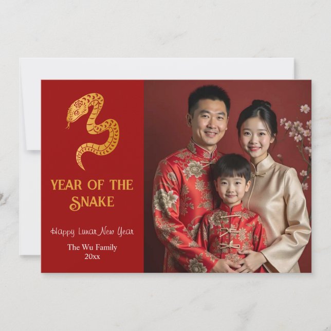 Chinese New Year Cards - Year of the Snake (Photo) (Front)