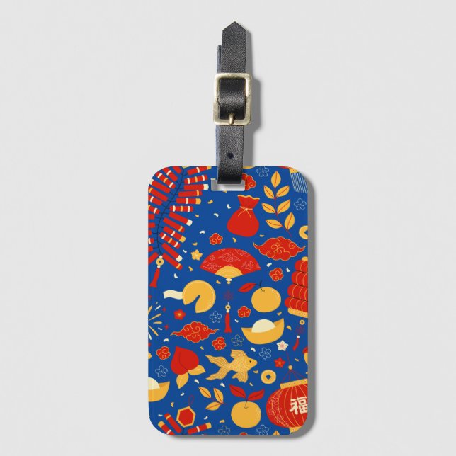 Chinese New Year Celebration Party Luggage Tag (Front Vertical)