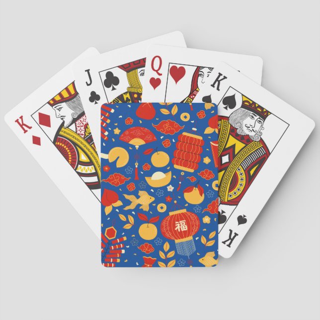 Chinese New Year Celebration Party Playing Cards (Back)