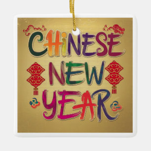 Chinese New year change Ceramic Ornament