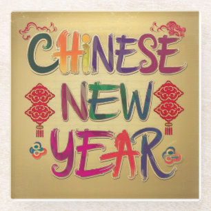 Chinese New year change Glass Coaster