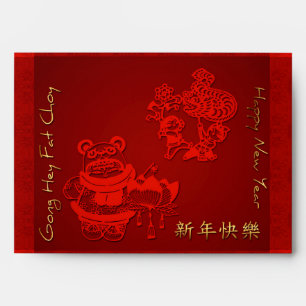Chinese New Year Children Dragon Dance Red Env Envelope