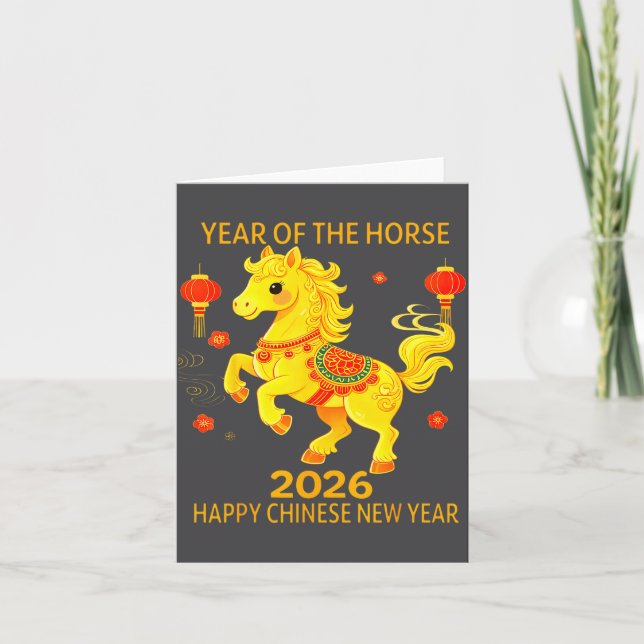 Chinese New Year Clothing Year Of The Horse 2026  Card (Front)