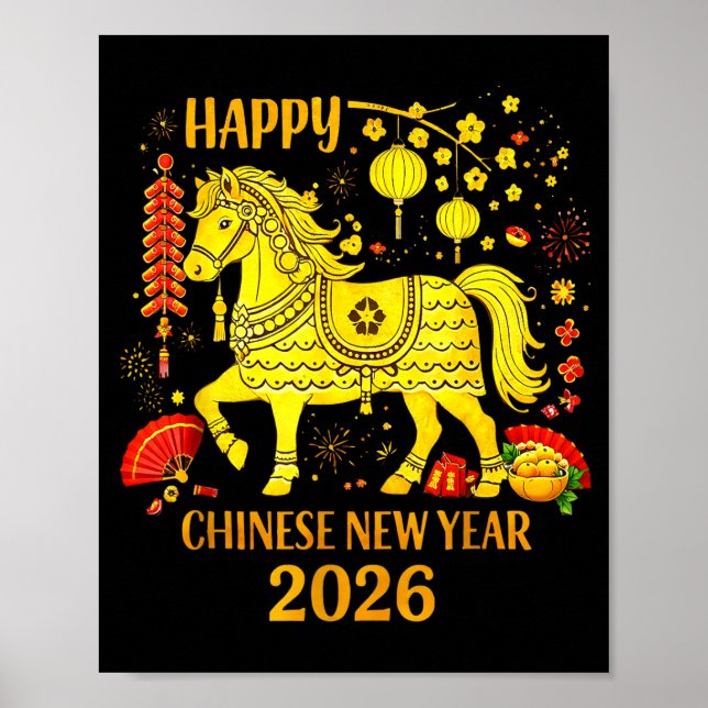 Chinese New Year Clothing Year Of The Horse 2026  Poster (Front)