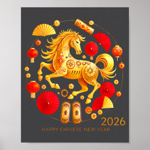 Chinese New Year Clothing Year Of The Horse 2026  Poster