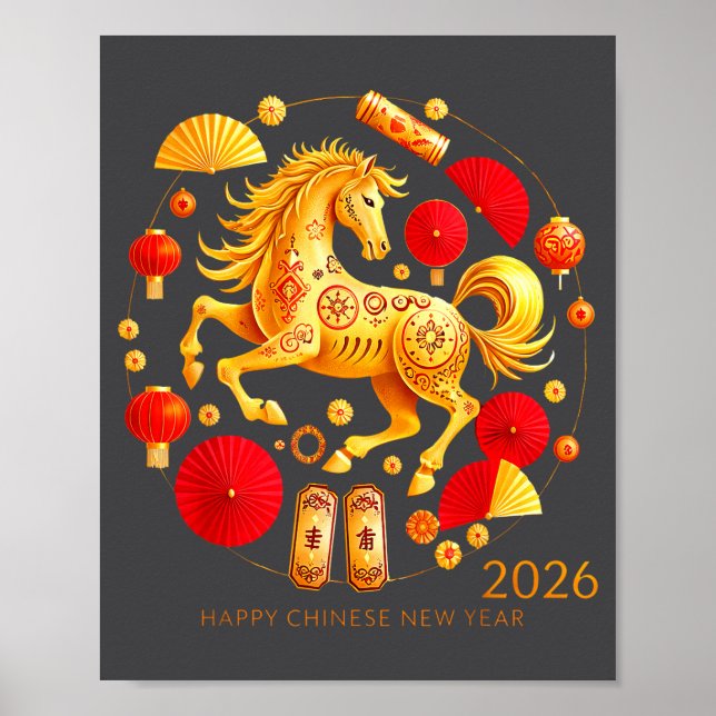 Chinese New Year Clothing Year Of The Horse 2026  Poster (Front)