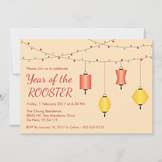 Chinese New Year Customised Party Invitation (Front)