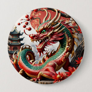 Chinese New Year Dragon 2024 But02 10 Cm Round Badge