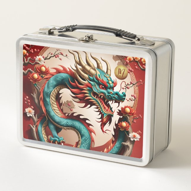 Chinese New Year Dragon 2024 Monogram LBox01 Metal Lunch Box (Front)