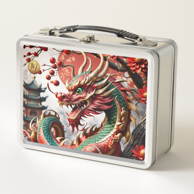 Chinese New Year Dragon 2024 Monogram LBox02 Metal Lunch Box (Front)