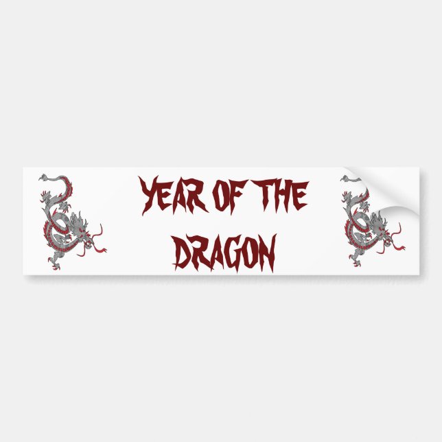Chinese New Year Dragon Bumper Sticker (Front)