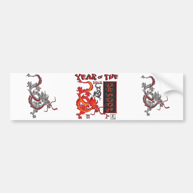 Chinese New Year Dragon Bumper Sticker (Front)