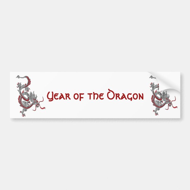 Chinese New Year Dragon Bumper Sticker (Front)