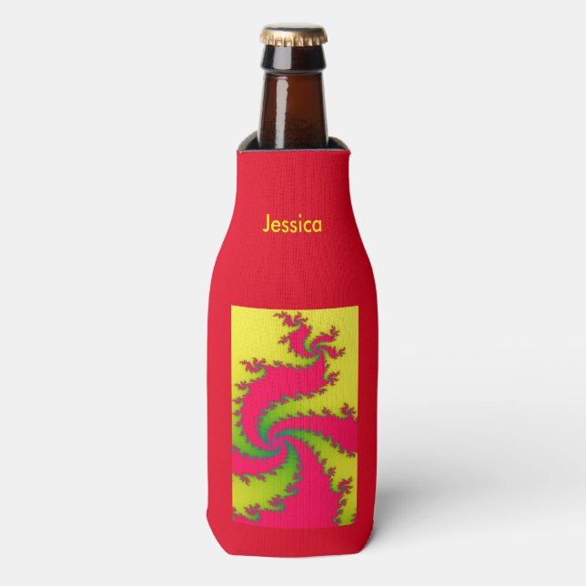 Chinese New Year Dragon Fract Custom Bottle Cooler (Bottle Front)