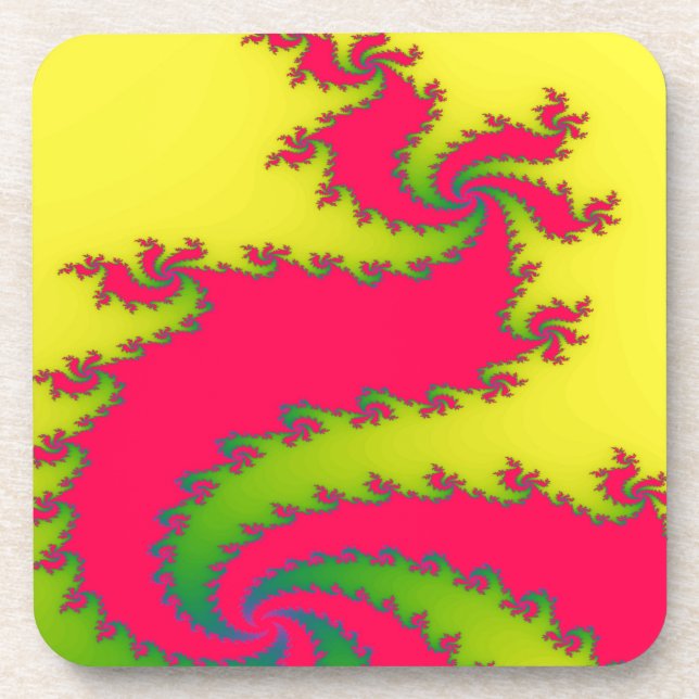 Chinese New Year Dragon Fractal Coaster (Front)