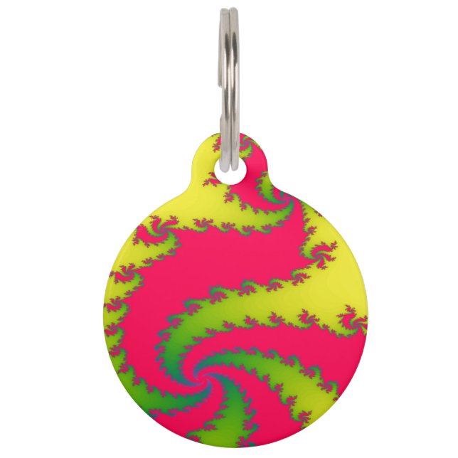 Chinese New Year Dragon Fractal Custom Dog Tag (Front)