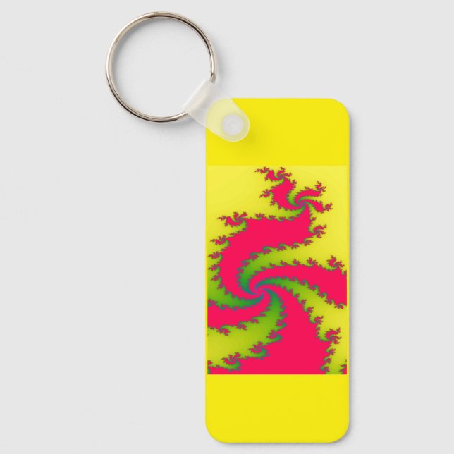 Chinese New Year Dragon Fractal Custom Key Ring (Front)