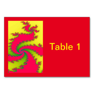 Chinese New Year Dragon Fractal Custom Tablecard Table Number