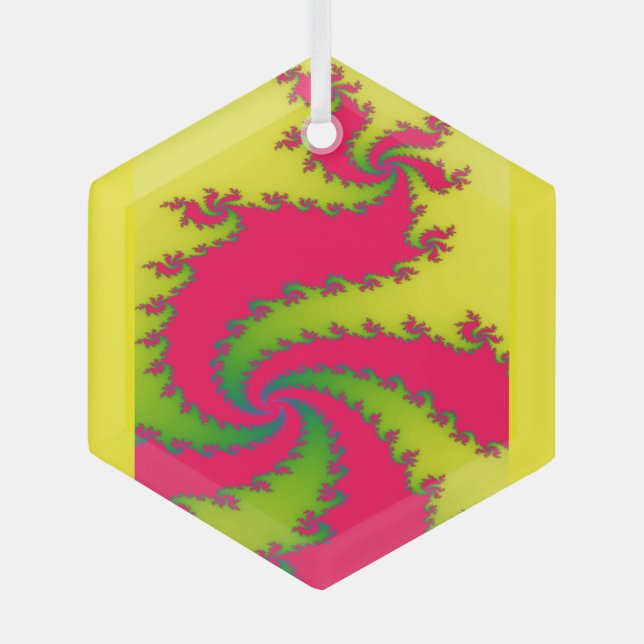Chinese New Year Dragon Fractal Glass Tree Decoration (Front)