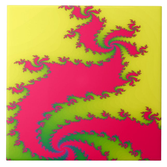 Chinese New Year Dragon Fractal Tile (Front)