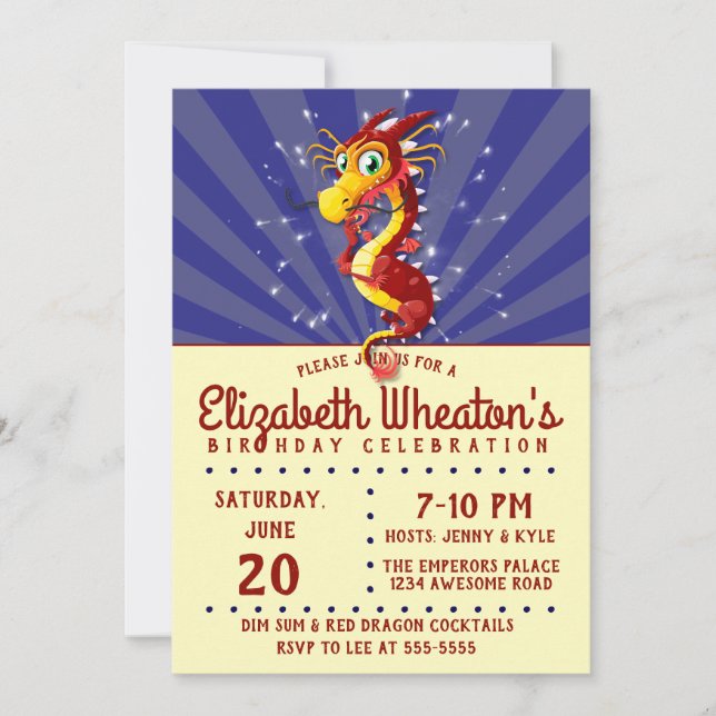 Chinese New Year Dragon Invitation (Front)