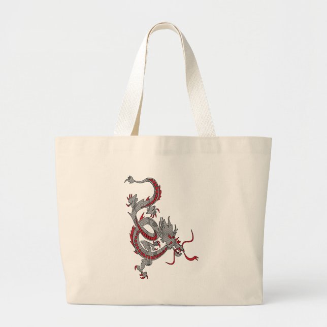 Chinese New Year Dragon Large Tote Bag (Front)