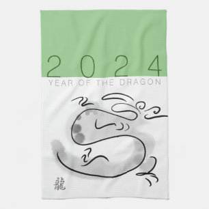 Chinese New Year Dragon Original Painting KT2 Tea Towel