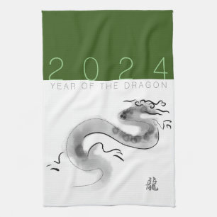 Chinese New Year Dragon Original Painting KT Tea Towel